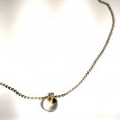 Vintage Sterling Silver *Crystal* Pendant Ball Chain Necklace Lot 20"