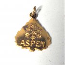 Vtg Gold Plated Sterling Silver ASPEN Souvenir Necklace Pendant or Charm