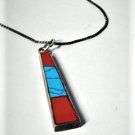 Vtg Sterling Silver SOUTHWEST Turquoise Coral Pendant Necklace Lot 19"
