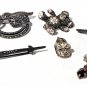 Vintage Sterling Silver Marcasite Pin Brooches & Pendants Lot of 6