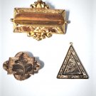 Antique Victorian Gold Filled Pin Brooches & Pendant Lot of 3