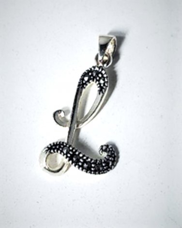 Vtg Sterling Silver M Anthony Marcasite Large Script "L"  Necklace Pendant Lot
