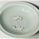 Antique Chinese Song Qingbai Applied Double Fishes Small Porcelain Bowl 7"