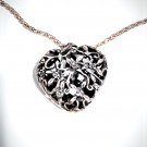 Vtg Sterling Silver MEXICO Baroque Puffy Heart Pendant Rope Chain Necklace Lot