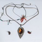 Vintage Sterling Silver SOUTHWEST Navajo Necklaces & Earrings Lot 5 Pcs