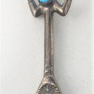 Vtg Sterling Silver Sandcast Turquoise Navajo YEI Kachina Pin Brooch Lot