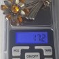 Vintage Huge Sterling Silver Art Deco Citrine RS Flower Pin Brooch Lot