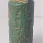 Ancient Massive Green Jasper Carved Cylindical intaglio Seal Pendant Bead
