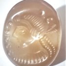 Ancient Chalcedony King or Noble Portrait Stamp Seal w Parthian Script Caption
