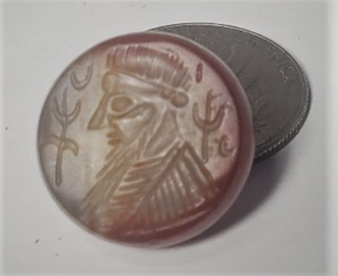 Ancient Carnelian Agate King or Noble w Parthian Script Stamp Seal Lot