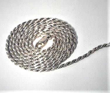 Vintage Sterling Silver Xtra Long ITALY Rope Chain Necklace Lot 30.5"