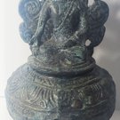 Antique SE Asian or Indian Bronze Buddha Lidded Roman/Greek Style Oil Lamp