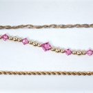 Vintage 14K Gold Filled Chain & Beaded Bracelets Lot 3 Pcs
