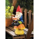 Solar Statue: Intelligent gnome reading a book.