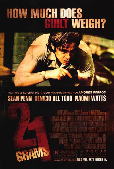 21 Grams B. Del Toro Single Sided Original Movie Poster 27x40 inches
