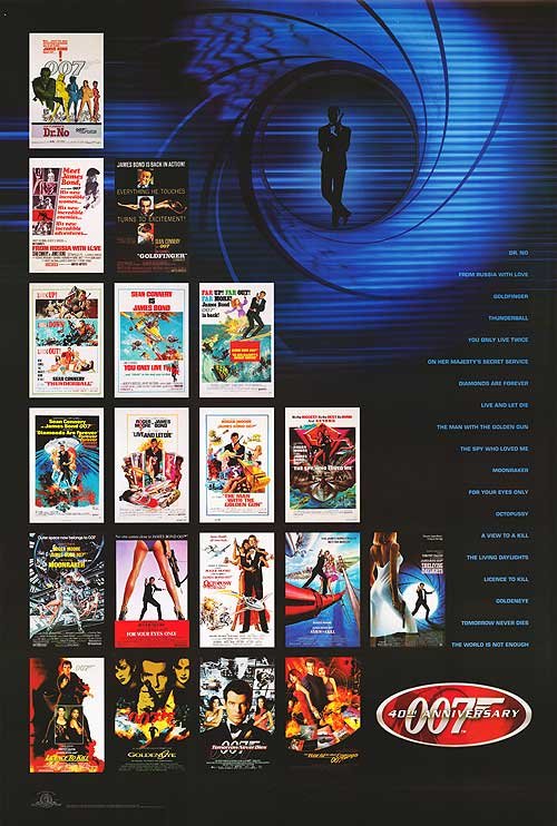 40 Years Anniversary James Bond Single Sided Original Movie Poster 27x40 inches