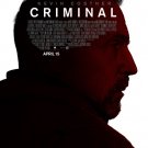 Criminal Kevin Costner Original Movie Poster Double Sided 27×40 inches
