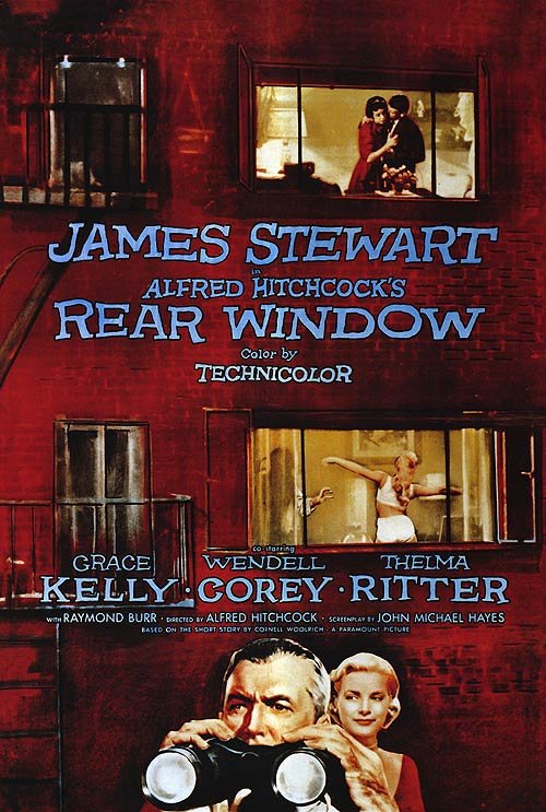 Rear Window Re Issue (Red) Re Release during the 90&acirc;�&sup3;s Original Single Sided Movie Poster 27&Atilde;�40