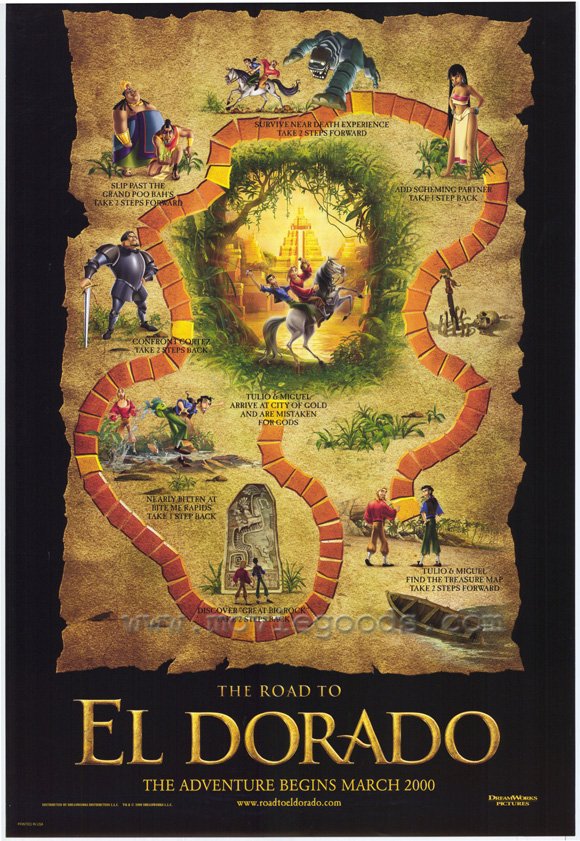 Road to El Dorado Map Double Sided Original Movie Poster 27&Atilde;�40 inches