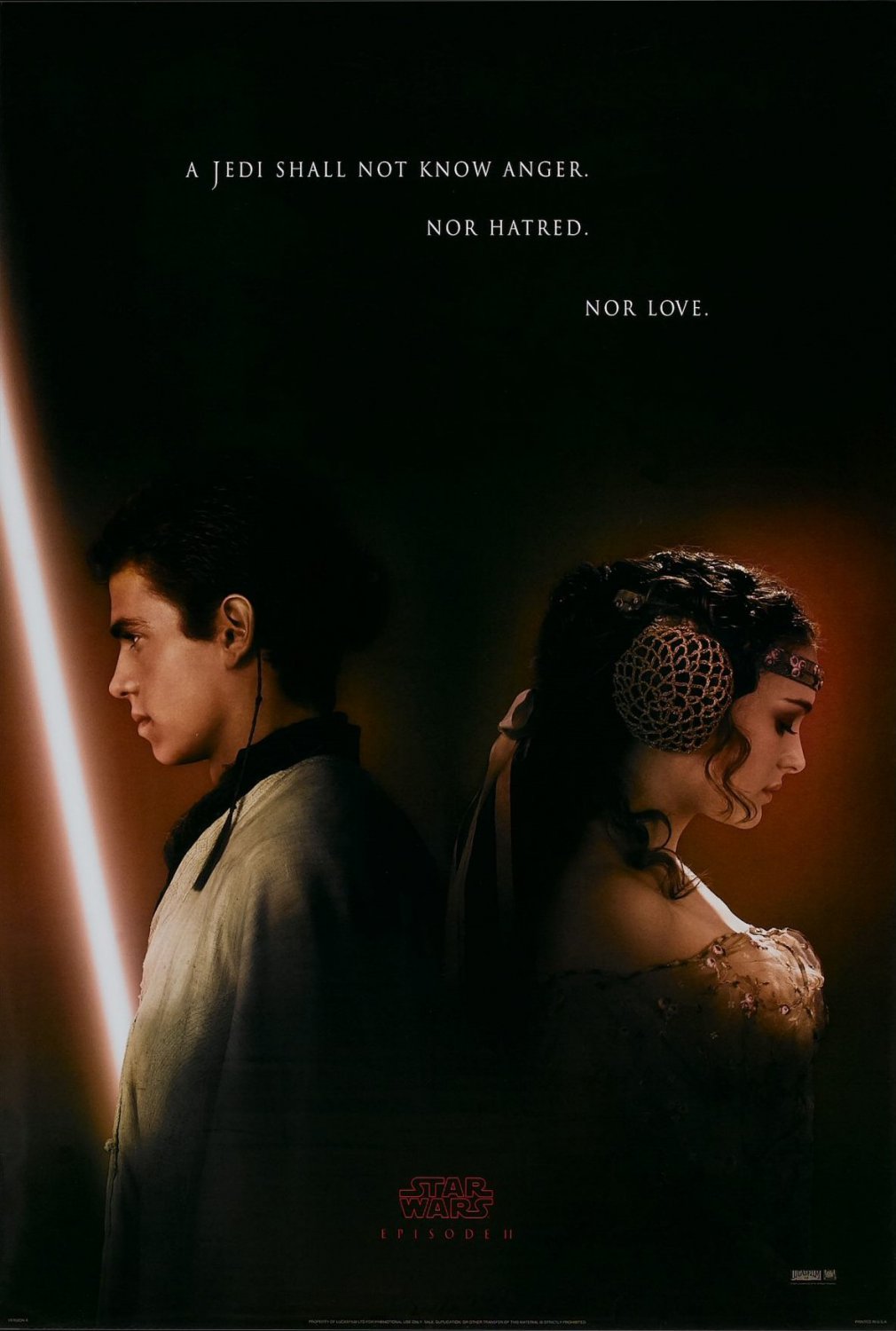 Star Wars Episode Attack of the Clones II Adv  Double Sided Original Movie Poster 27Ã�40