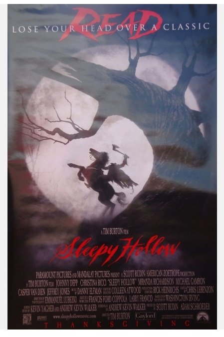 Sleepy Hollow Advance Read Single Sided Original Movie Poster 27&Atilde;�40 inches