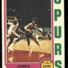 1974-75 Topps # 186 James Silas   ABA  San Antonio Spurs basketball card