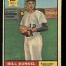 1961 Topps #322 Bill Kunkel RC Kansas City Athletics rookie baseball card