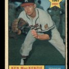 1961 Topps #496 Ken MacKenzie RC Milwaukee Braves rookie baseball card