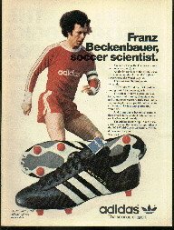Adidas World Cup '78 soccer shoe magazine ad with Franz Beckenbauer