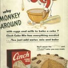 1950 ad Cinch cake mix    Why Monkey Around