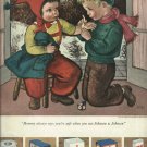 1950 Johnson & Johnson ad  Boy doctoring girl  art based from Glady's Rockmore Davis painting