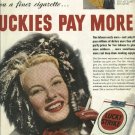 1950 Lucky Strike cigarette Ad   Luckies Pay More   Woman in parka