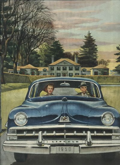 Download 1950 Lincoln Cosmopolitan 2 page color car ad