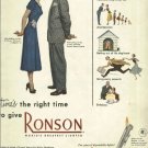 Ronson lighters 1950 magazine ad  Anytime's the Right Time 4 models
