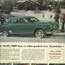 1950 Studebaker Land Cruiser magazine ad  green car  Ski Resort