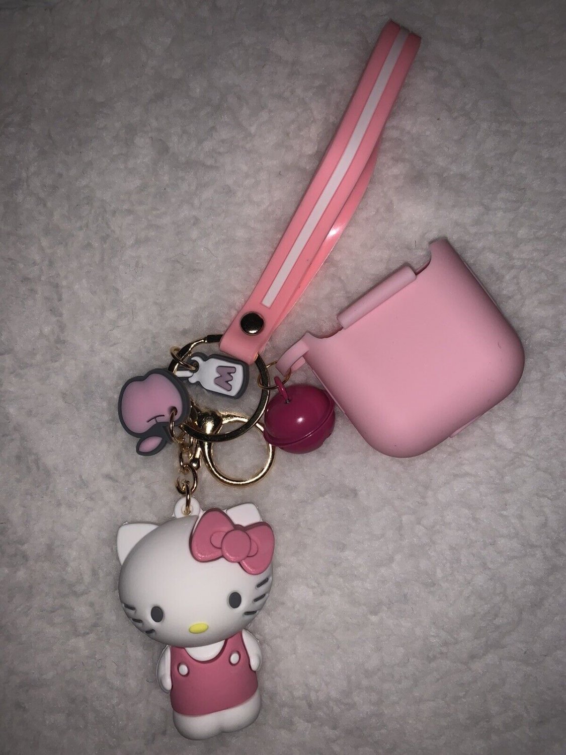 Sanrio Hello Kitty Cute Airpod Case KeyChain Bell bag purse Charm