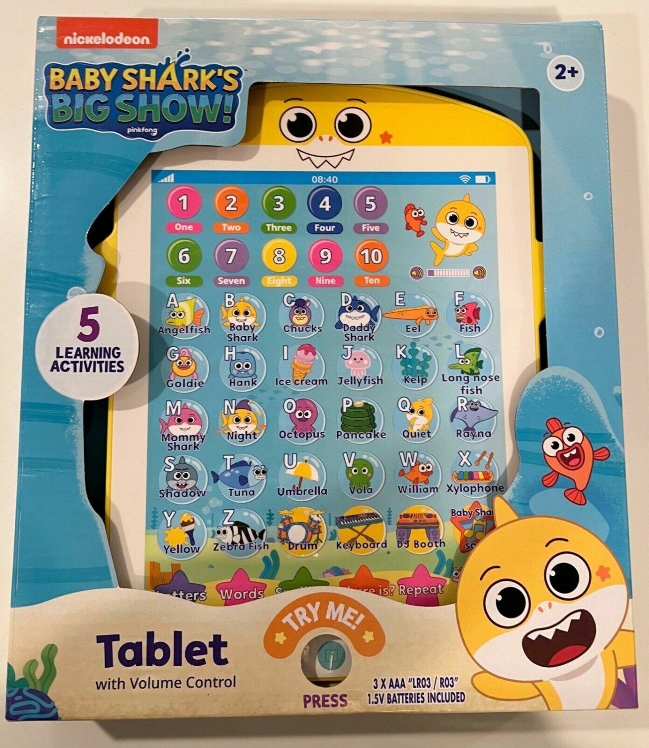 Nickelodeon Pinkfong Baby Shark Tablet ABC's 123's Educational Toy ...