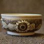 Handmade Gift Russian Souvenir Bowl Natural Wood Sunflowers Exclusive Pyrography