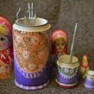A set of cases for Knitting Needles, Hooks & Needles Russian Matroyshka Gift for