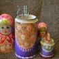 A set of cases for Knitting Needles, Hooks & Needles Russian Matroyshka Gift for