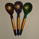 Russian Souvenir Handmade Set of 3 wooden spoons Hand Painted Khokhloma style
