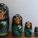 Handmade Souvenir Gift Author's Matryoshka 5 in 1 Halloween Exclusive Gothic