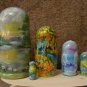 Gift Souvenir Matryoshka 5 in 1 Exclusive Russian National Art Seasons Handmade