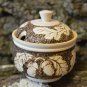 Handmade Russian Souvenir Gift Sugar Bowl Pyrography Exclusive Made in Russia