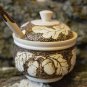 Handmade Russian Souvenir Gift Sugar Bowl Pyrography Exclusive Made in Russia