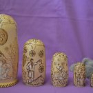 Handmade Gift Russian Souvenir Esoteric Matryoshka Tarot Pentacles Pyrography