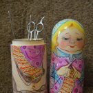 Handmade Gift Russian Souvenir Matryoshka-a case for needlework Exclusive