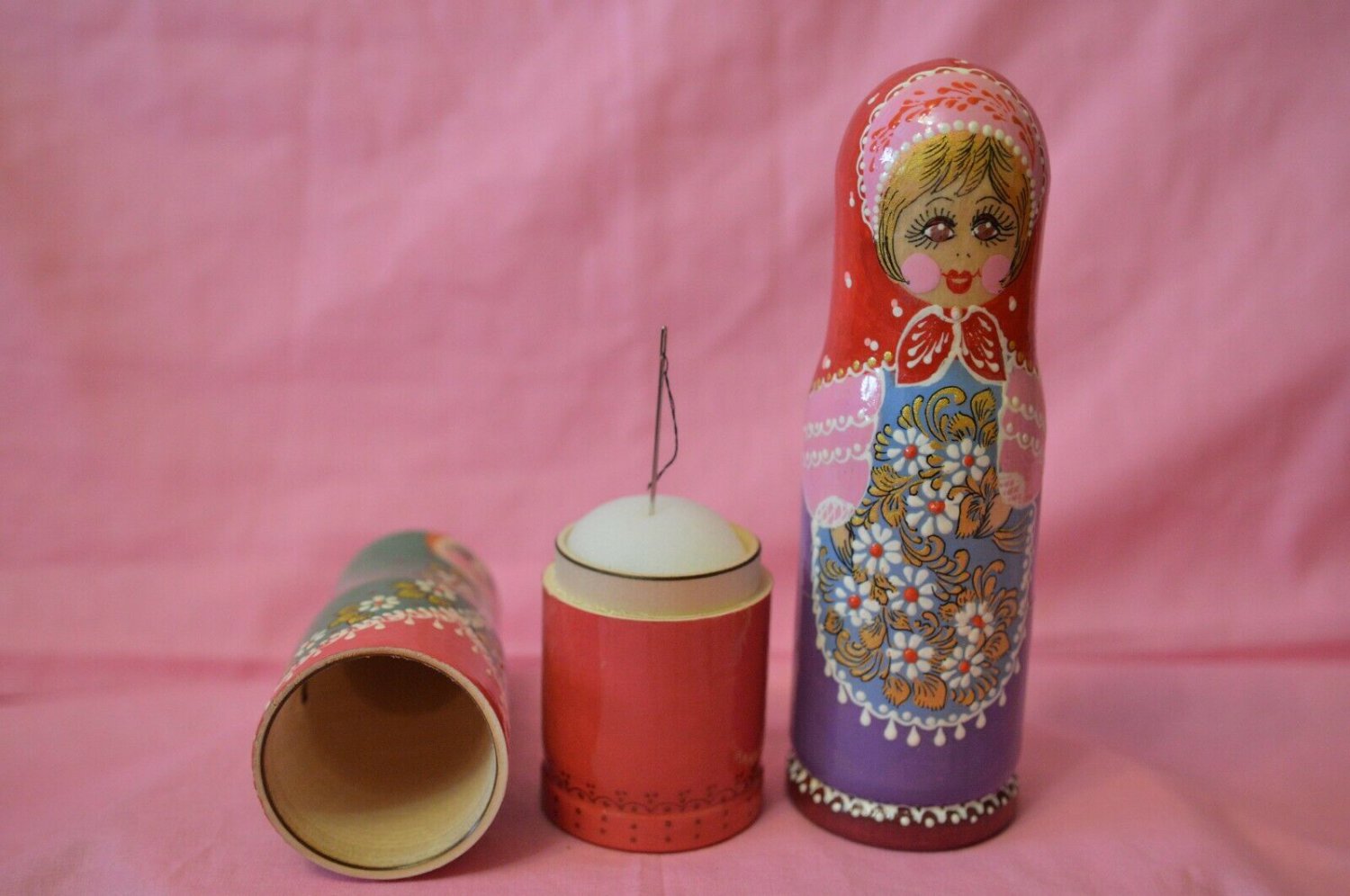 Needle Case Handmade Gift Russian souvenir Big Matryoshka-needler Made in Russia
