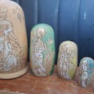 Handmade Gift Souvenir Russian Matryoshka 5 in 1 in the style of Alphonse Mukha
