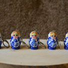 Handmade Russian Matryoshka Gift Souvenir Keychain For the whole family Gzhel
